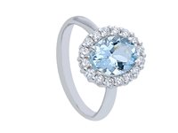 Anello Babila Milano Donna Colore in Oro bianco Acquamarina 221724